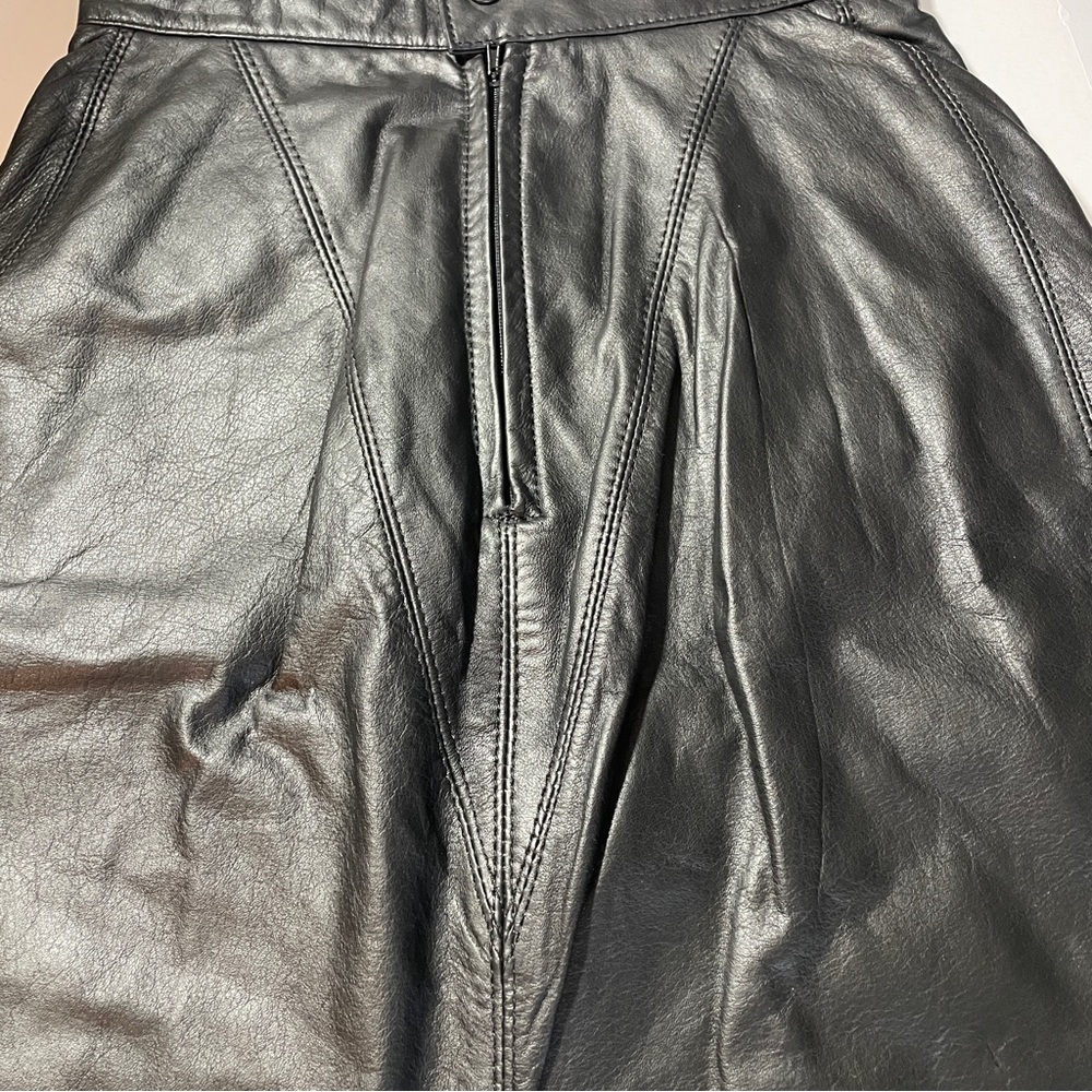 90s GERONIMO Leather Pencil Skirt 23” Waist XXS ✨ Quiet Luxury Holy Grail  - Picture 5 of 13